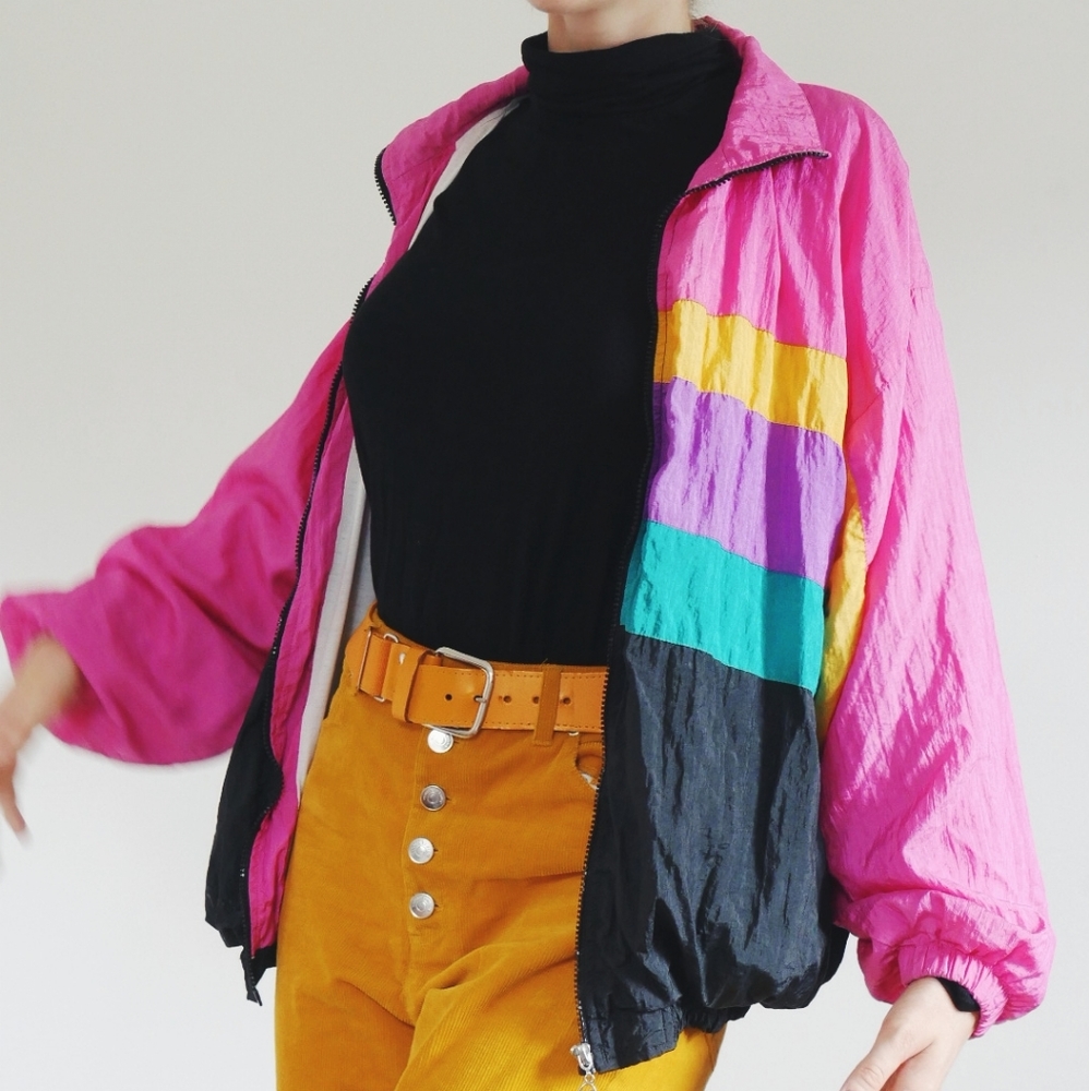 G Casuals Vintage Windbreaker Stripes XL